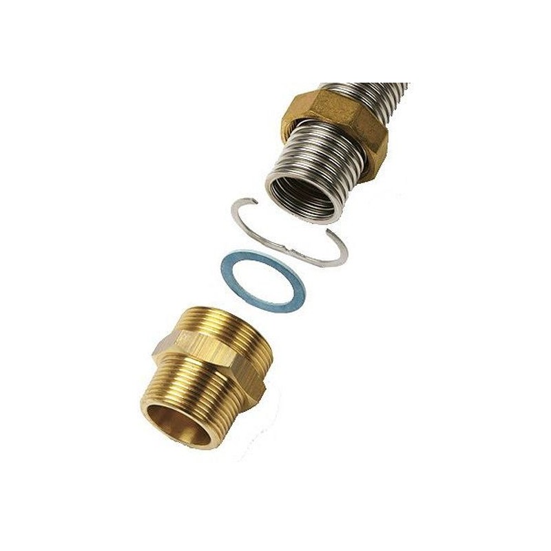 Raccord laiton flexible inox san DN16 1/2"M