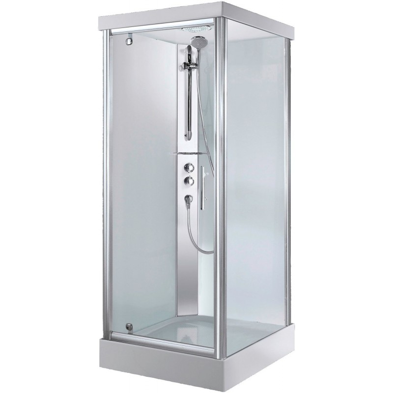 Cabine de douche 90-90 + thermostat à encastrer verre rain