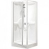 Cabine de douche acrylique 90-90 + thermostat à encastrer alu/blanc clair