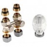Giacomini kit de robinet thermostatique pour radiateur universel intégré 1/2"-3/4" + raccord 16mm droit