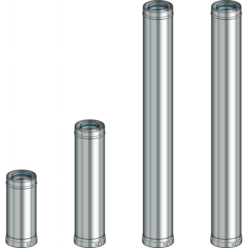 Poujoulat kit étage sans chaudière compose de 2xtube 1m+1xtube 0,5m+1xtube 0,25m multi+130/200mm