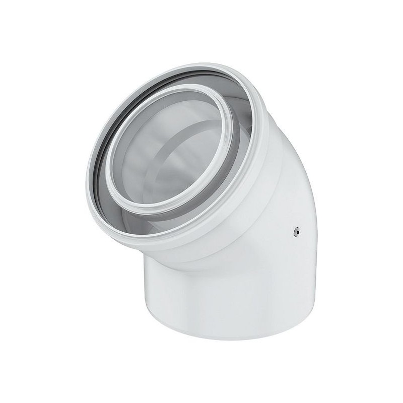 Ubbink rolux courde concentrique 45° 110/160 metal/pp