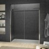 Porte coulissante niche suite 1760-1795 H2000 droite  noire-chrome/clair