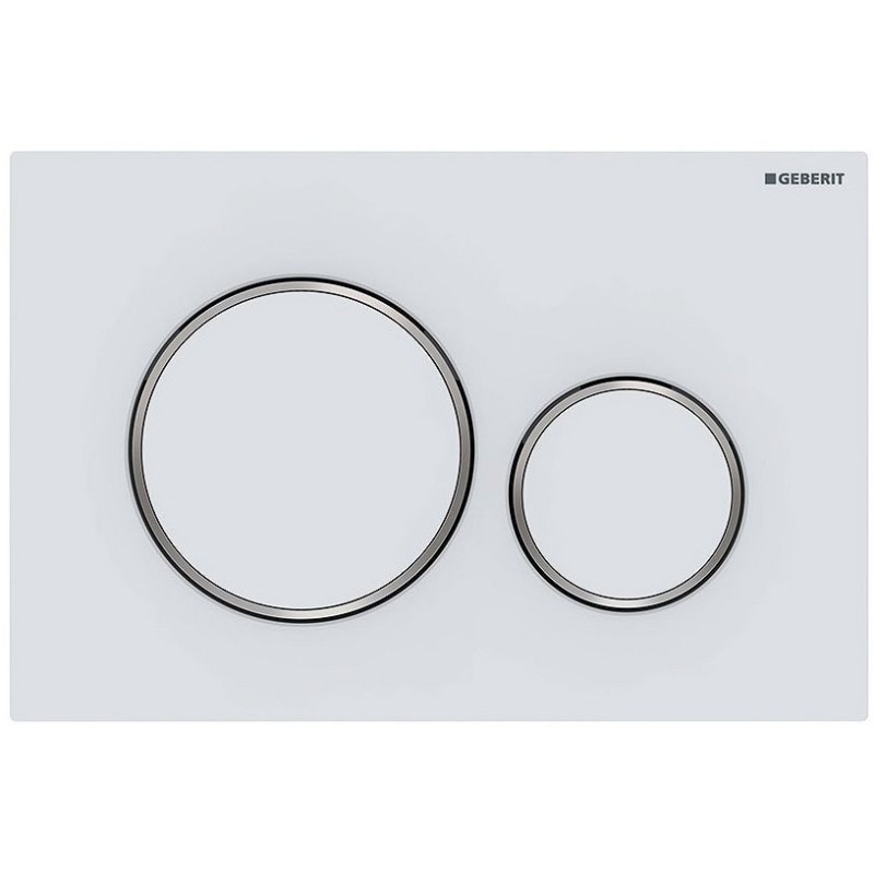 Geberit plaque de commande Sigma20 2 touches blanc satin-chrome brillant easy-to-clean