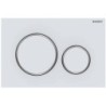 Geberit plaque de commande Sigma20 2 touches blanc satin-chrome brillant easy-to-clean