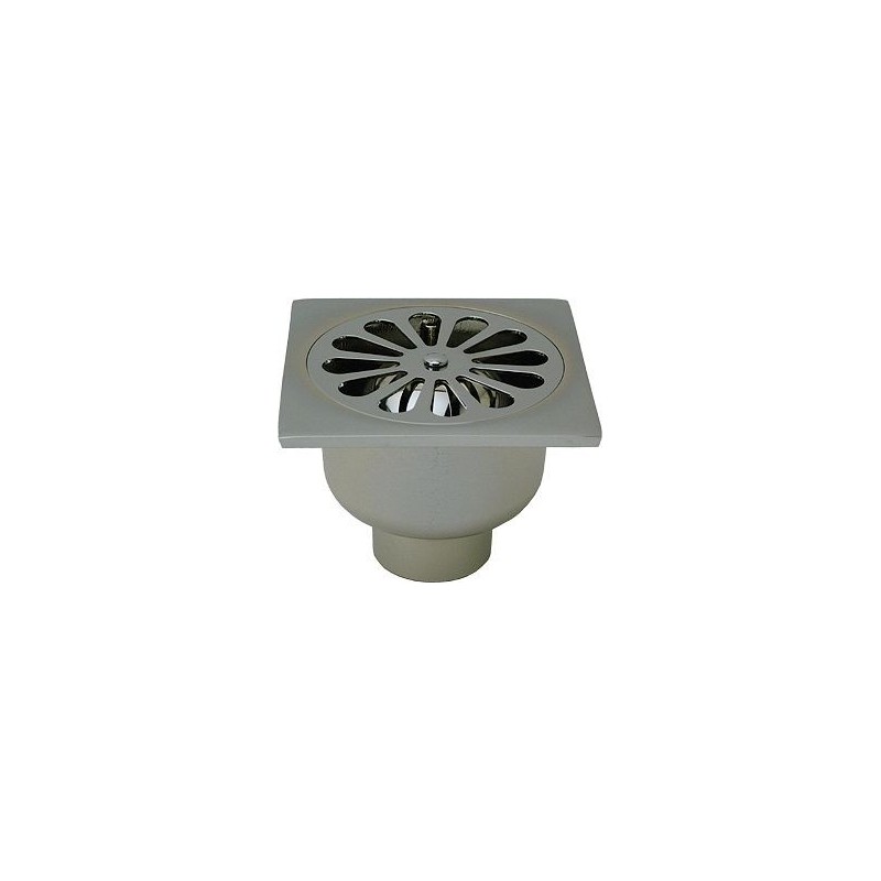 Avaloir de sol laiton chrome 10-10cm