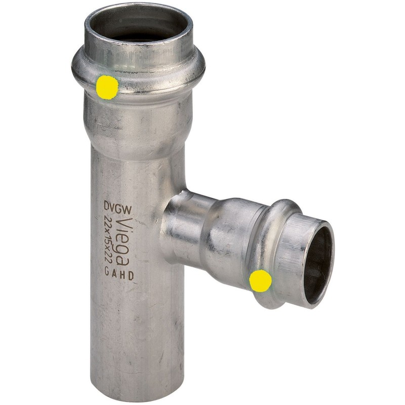 Viega T réduction 35-28-35mm Sanpress inox gaz