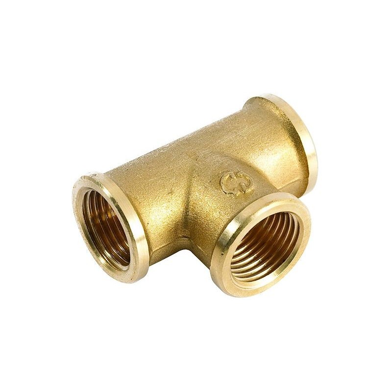 General Fittings T fileté laiton 1/4"FFF