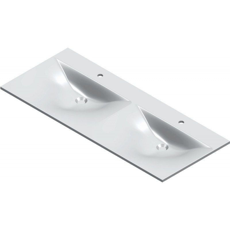 Lavabo Bizzy 120x50 cm marbre artificiel blanc