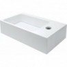 Lave-mains Puro 40x22cm trou robinet droit solid blanc mat inclusif fixation
