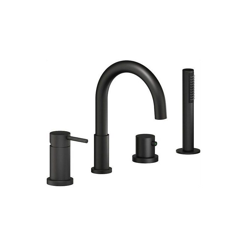 Nobili mitigeur bain 4 trous montage au bord du bain Live noir mat
