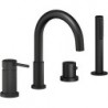 Nobili mitigeur bain 4 trous montage au bord du bain Live noir mat
