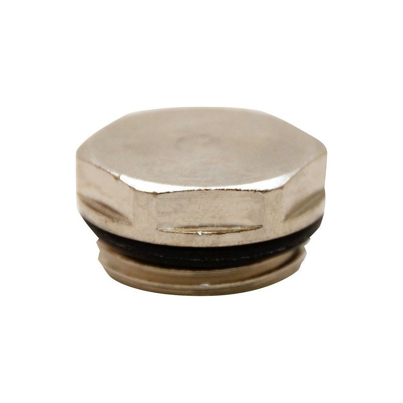 Bouchon plein pour radiateur 1/2" chrome