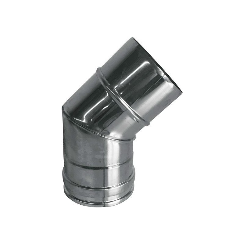 Coude 45° inox simple paroi 130mm
