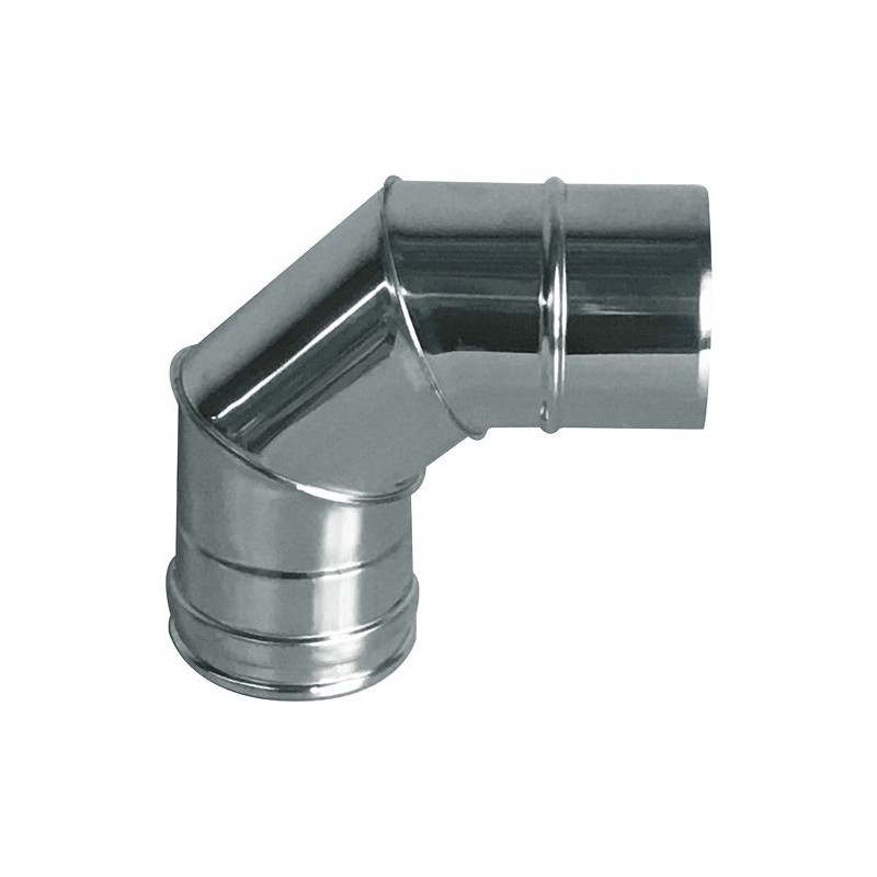 Coude 90° inox simple paroi 130mm