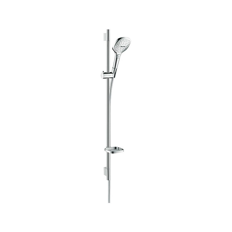 Hansgrohe garniture de douche raindance select 120 rectangulaire 90cm chrome-blanc