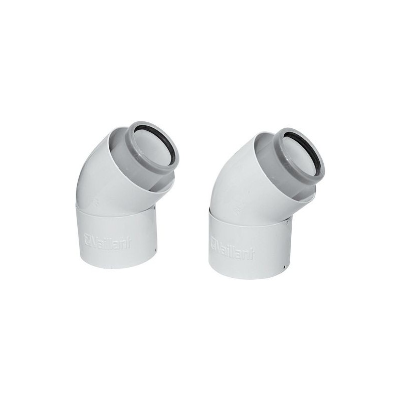 Vaillant 2 coudes concentriques 45° alu-pp 80-125